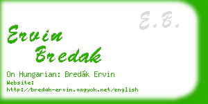 ervin bredak business card